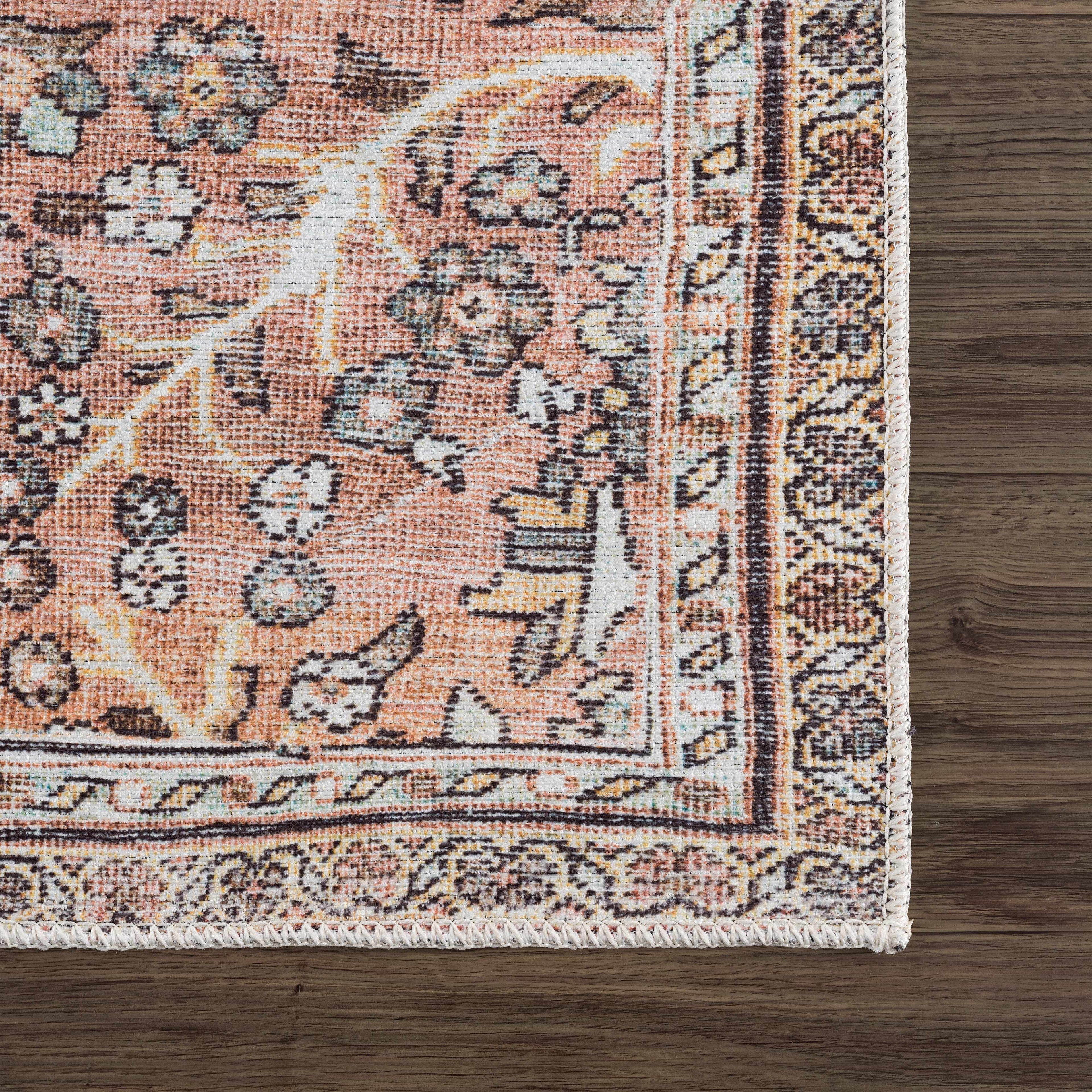 Flat Pile Urpi Red Washable Rug - Clearance