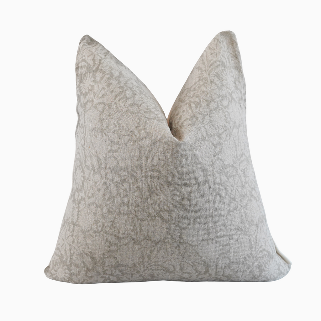 Abiola Hand Block Linen Pillow Cover
