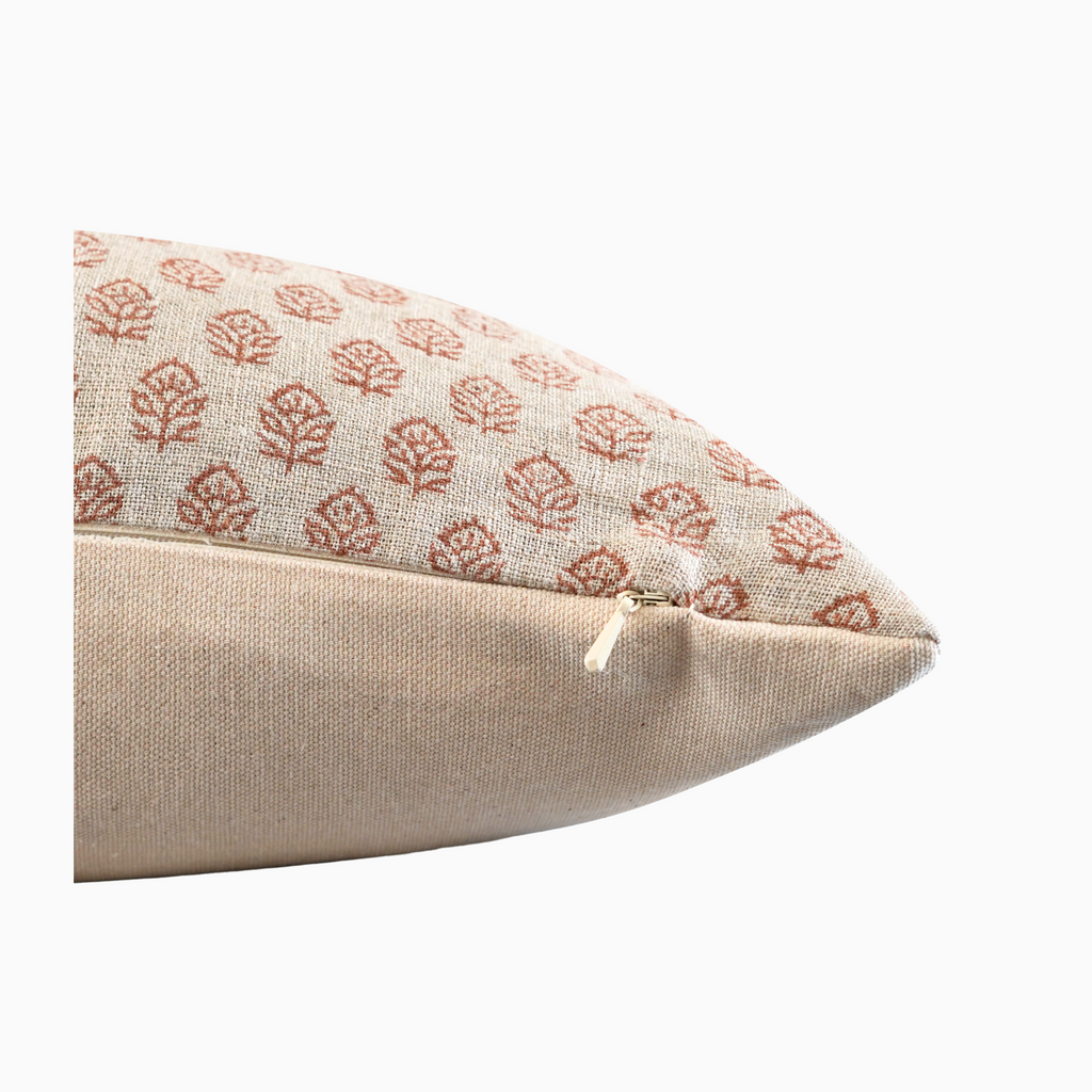 Adeola Hand Block Linen Pillow Cover