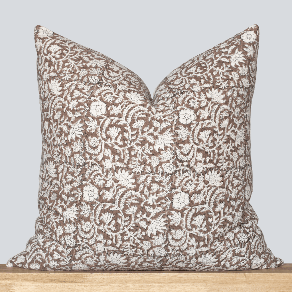 Nina Floral Block Printed Pillow Cover