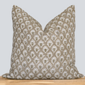 Rhea Floral Block Printed Pillow Cover | Mustard