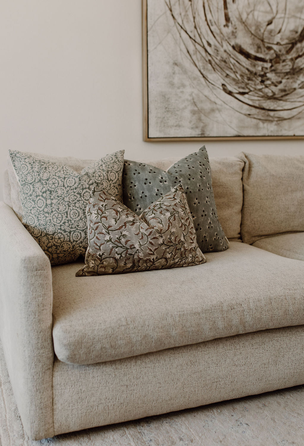 Bayode Hand Block Linen Pillow Cover