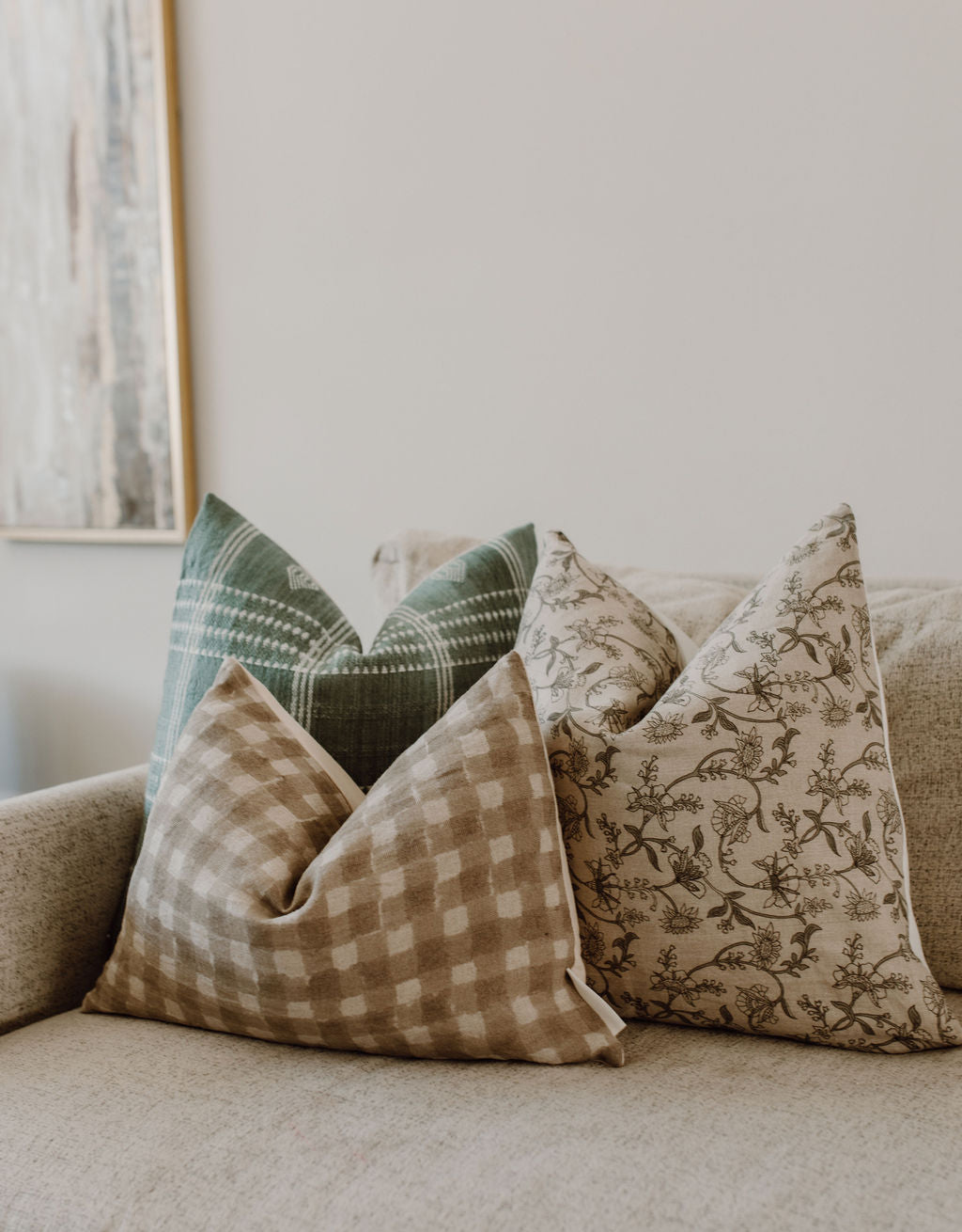 Tosoye Hand Block Linen Lumbar pillow  cover
