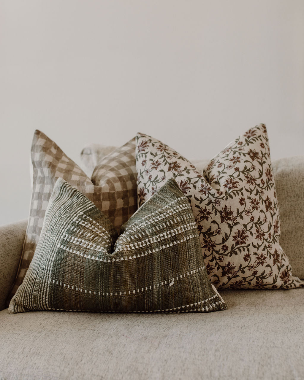 Emiola Hand Block Linen Pillow Cover
