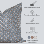 Aster Floral Block Printed Pillow Cover