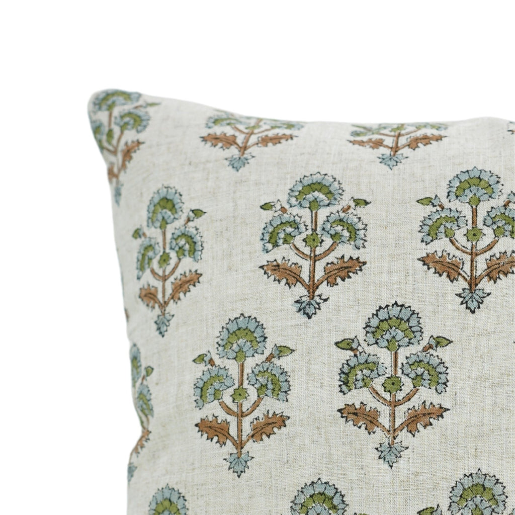 Block Printed Viscose Linen Pillow Cover