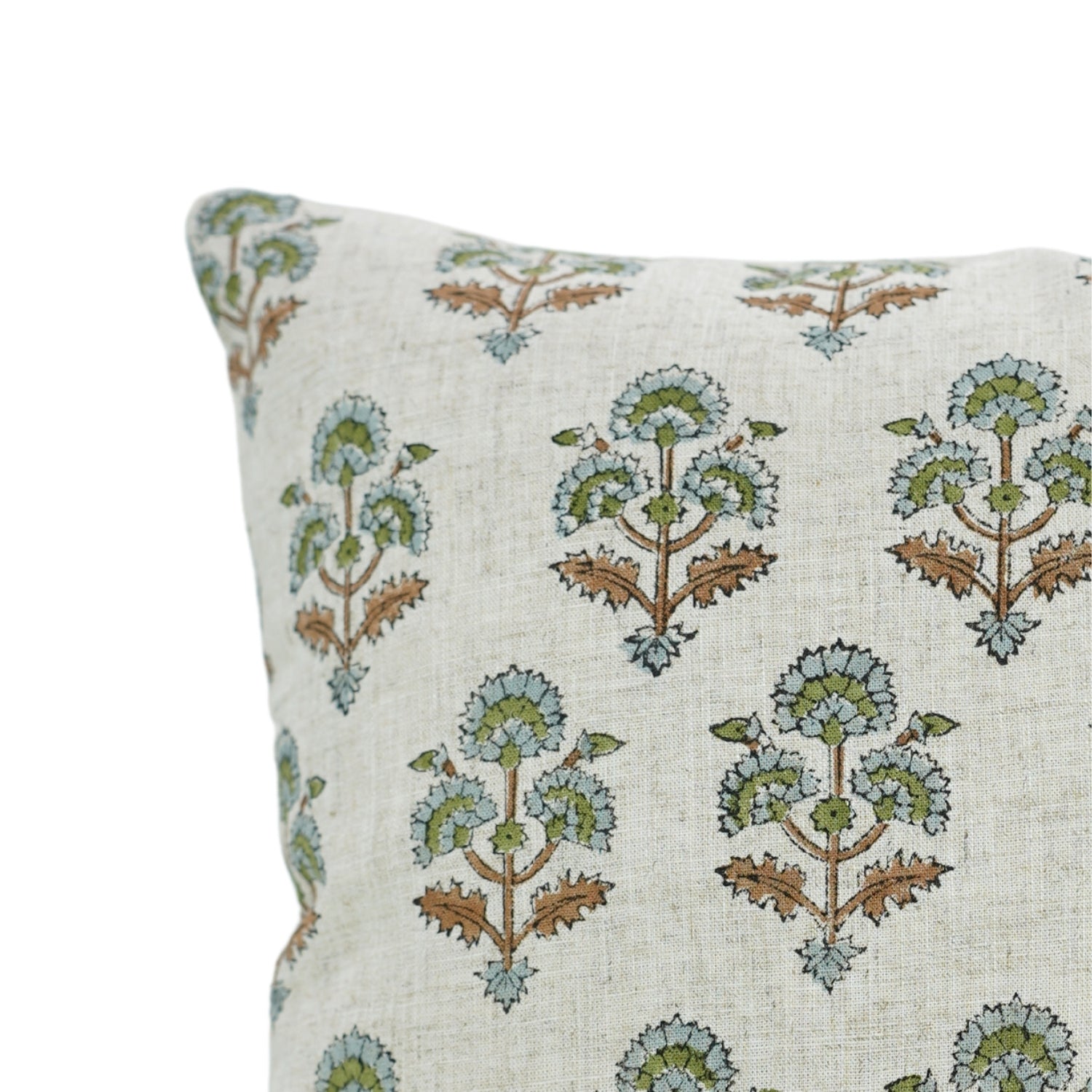 Block Printed Viscose Linen Pillow Cover