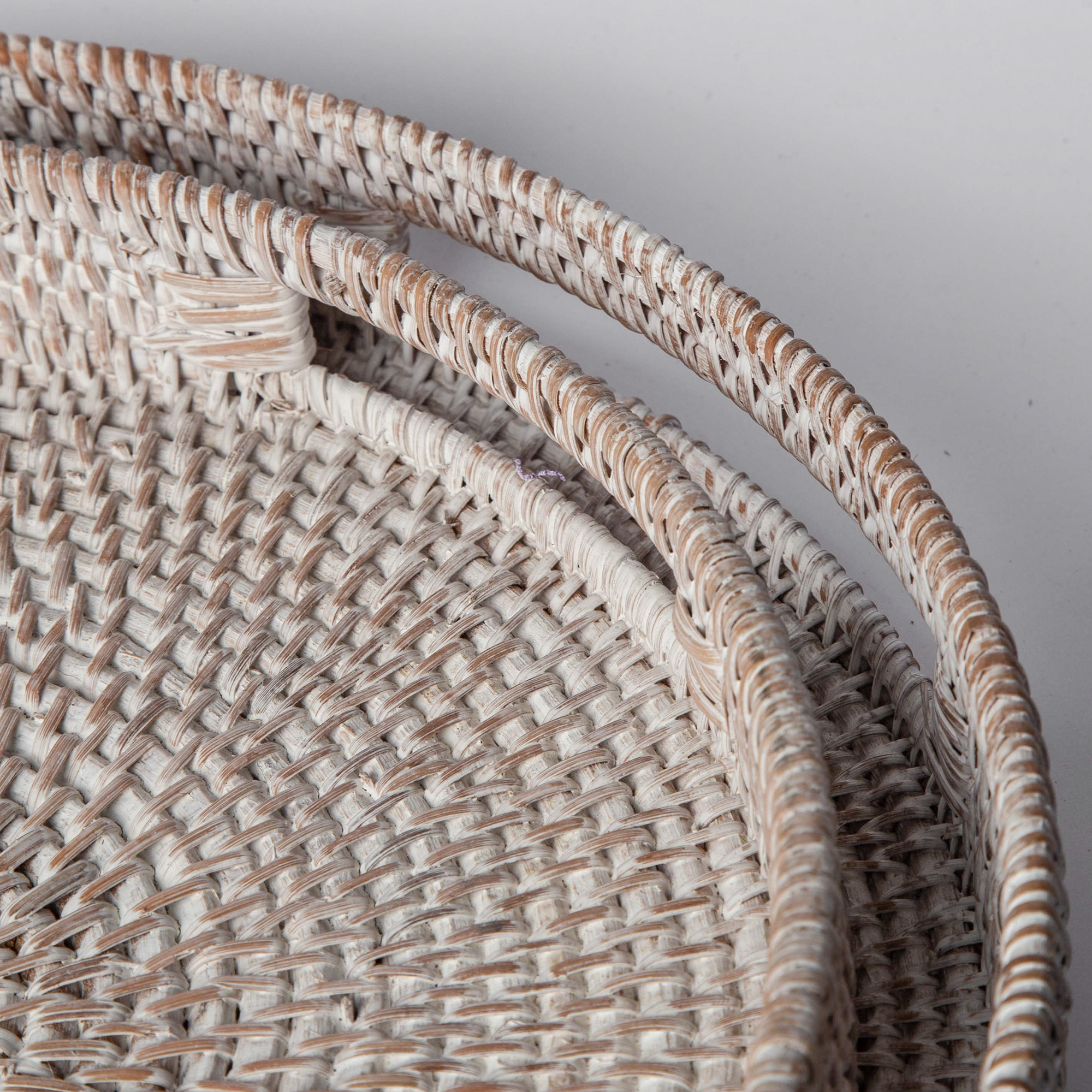 Round Rattan Tray