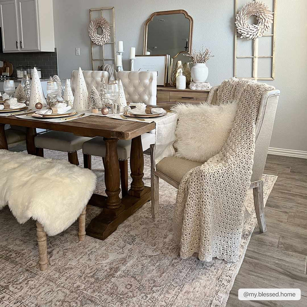 Cream Holi Washable Area Rug