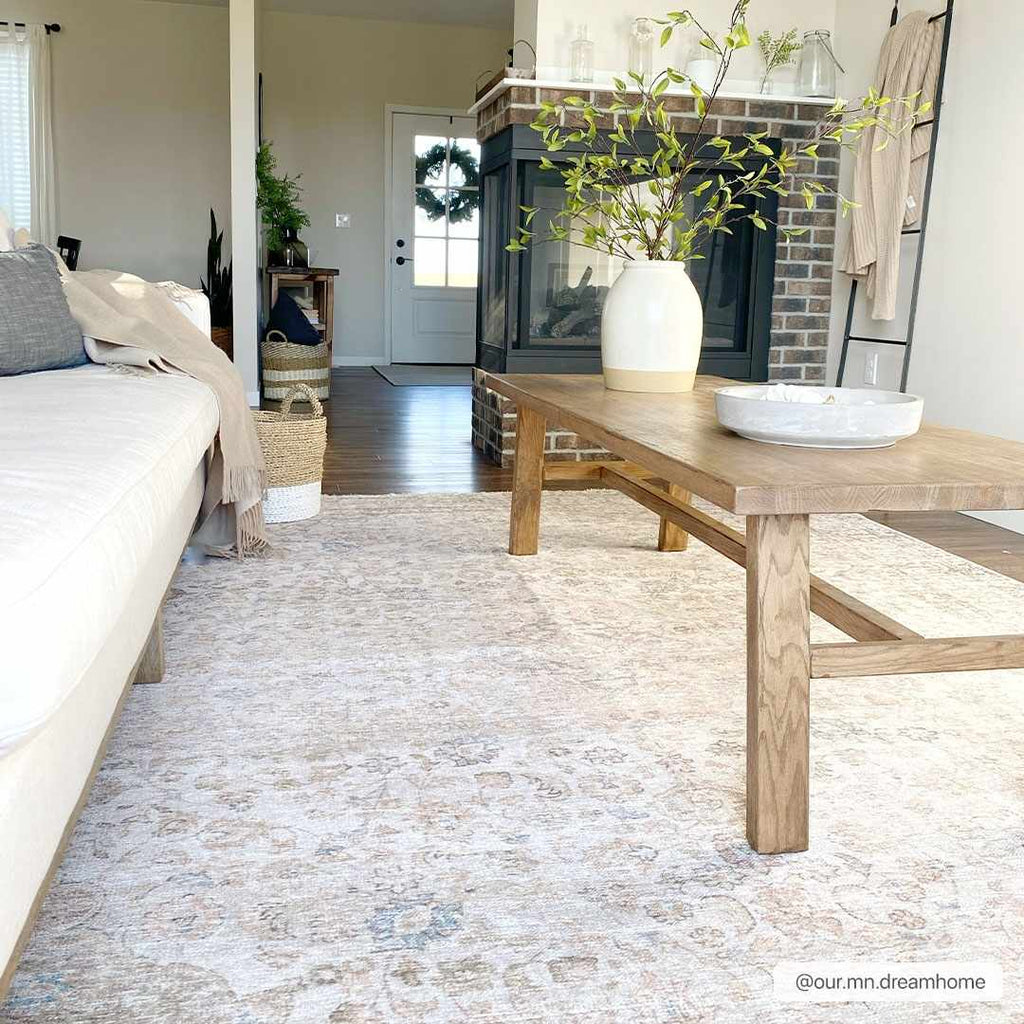 Cream Holi Washable Area Rug