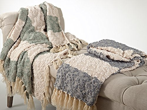 Nubby Design Striped Throw