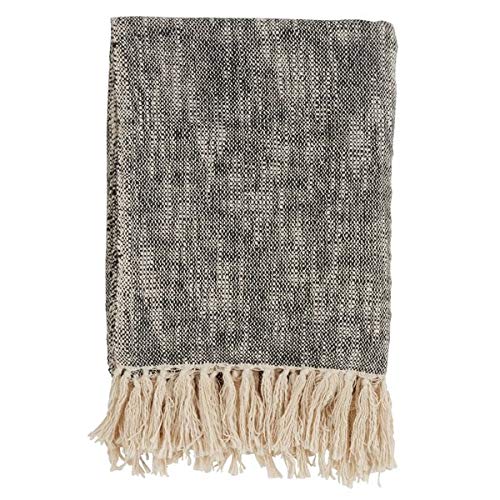 Black Tassel 100% Cotton Throw