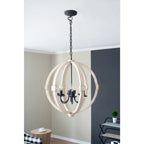 6-Light Wood Chandelier