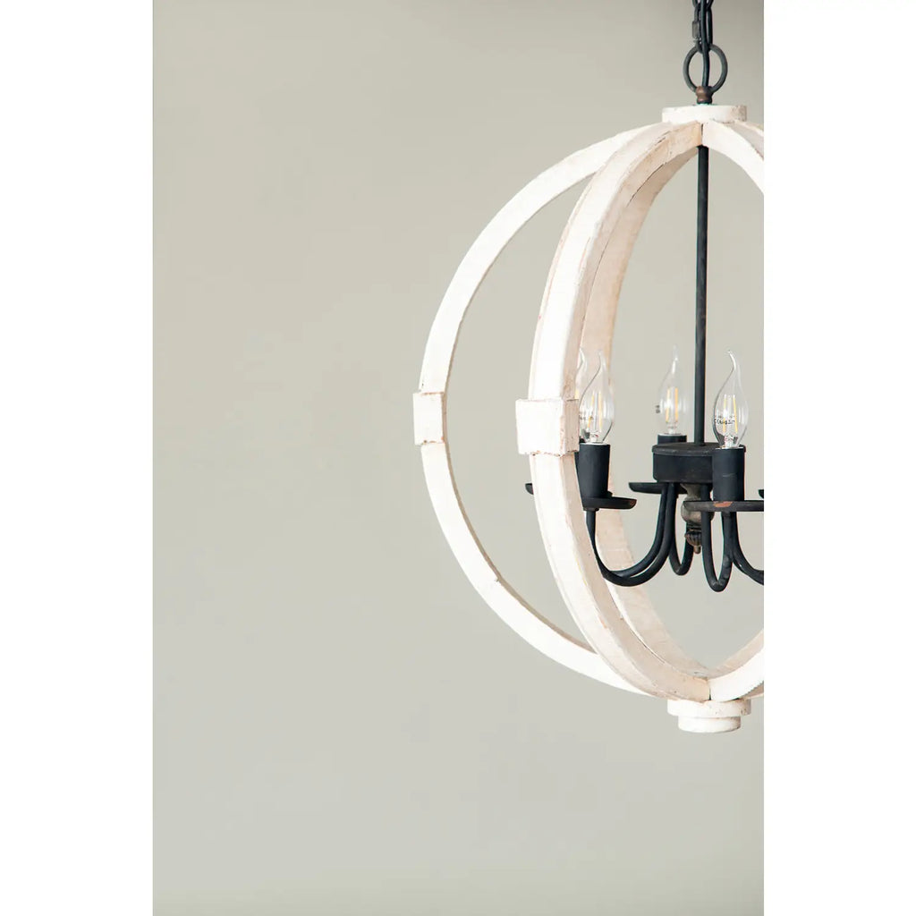 6-Light Wood Chandelier