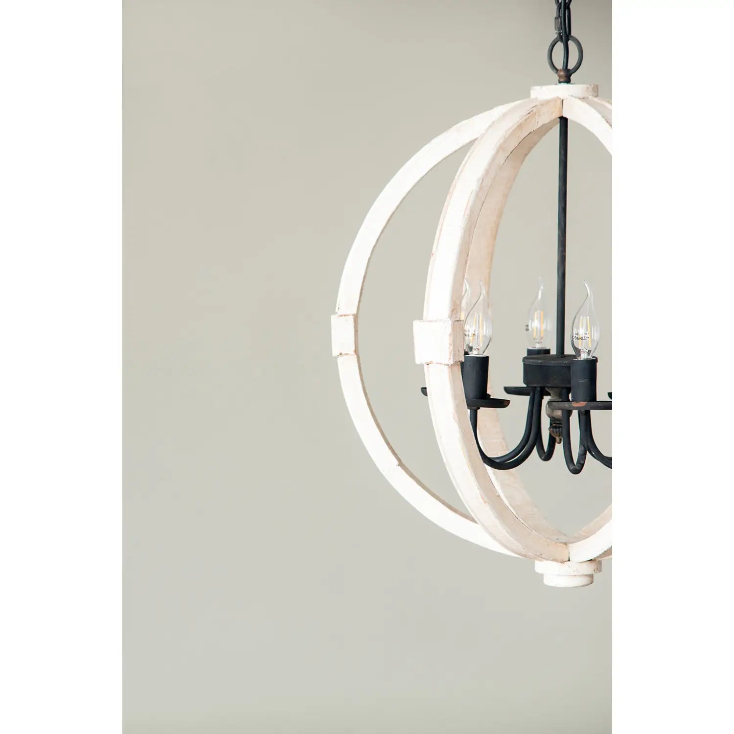 6-Light Wood Chandelier