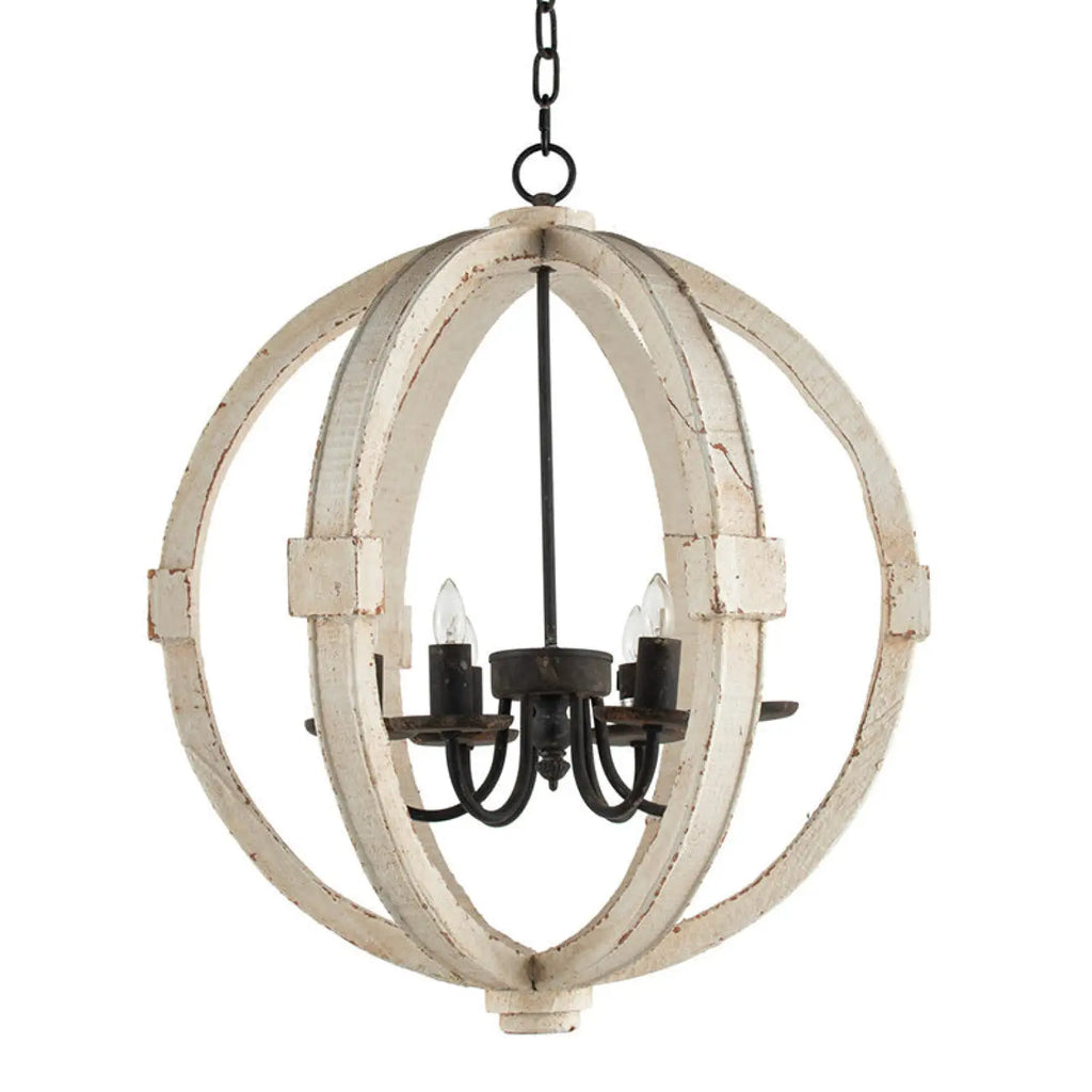 6-Light Wood Chandelier