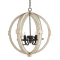 6-Light Wood Chandelier
