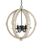6-Light Wood Chandelier