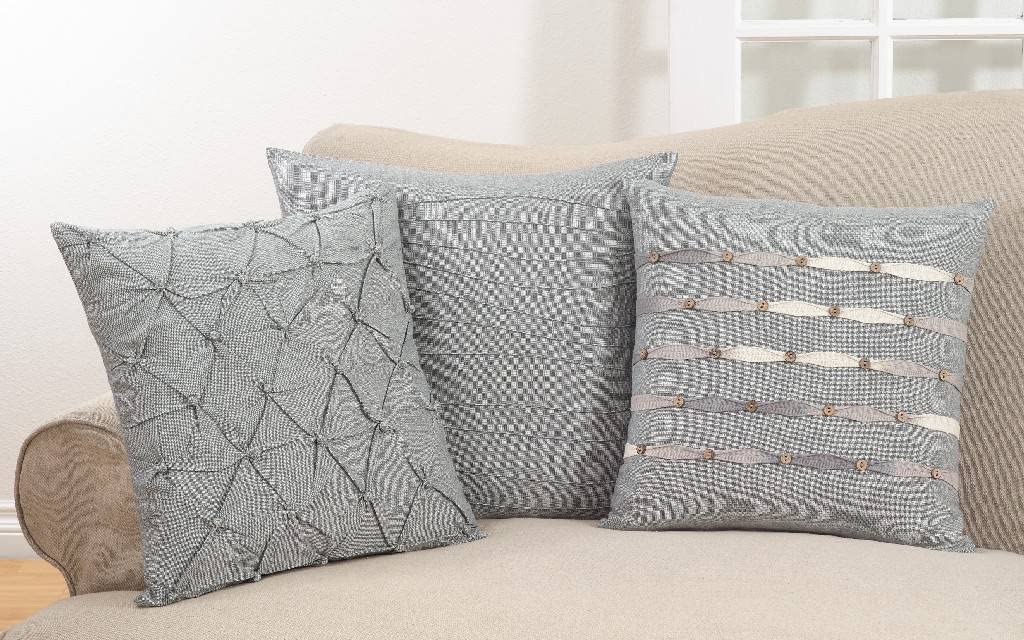 Pintuck Diamond Design Cotton Down Filled Decorative Throw Pillow 18" W x 18"