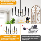 Farmhouse Hanging Candle Chandelier