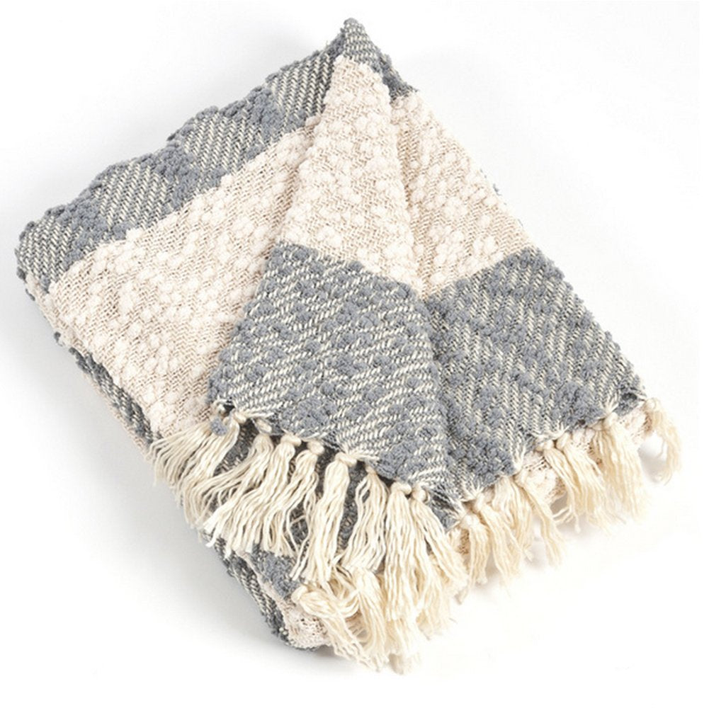Nubby Design Striped Throw