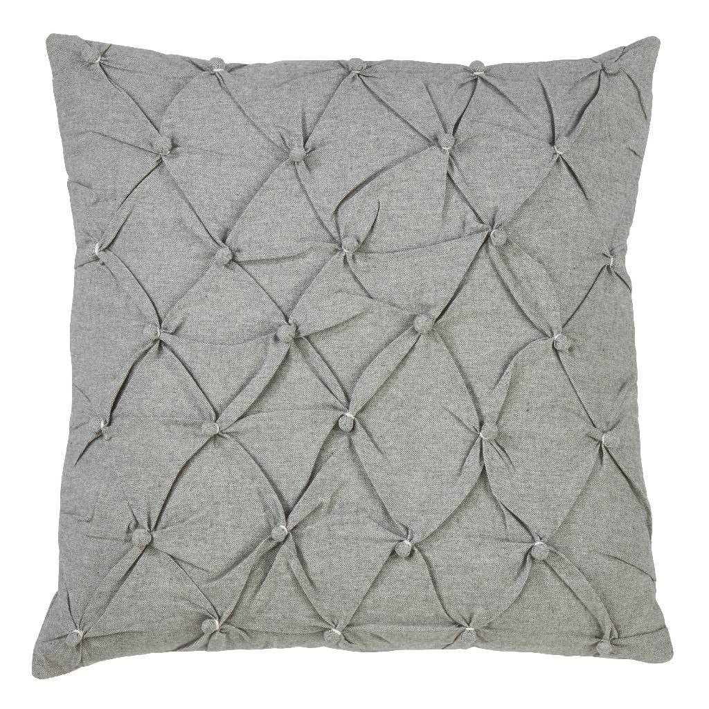 Pintuck Diamond Design Cotton Down Filled Decorative Throw Pillow 18" W x 18"