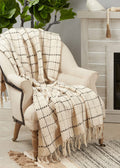Dashed Line Tassel Cotton Throw