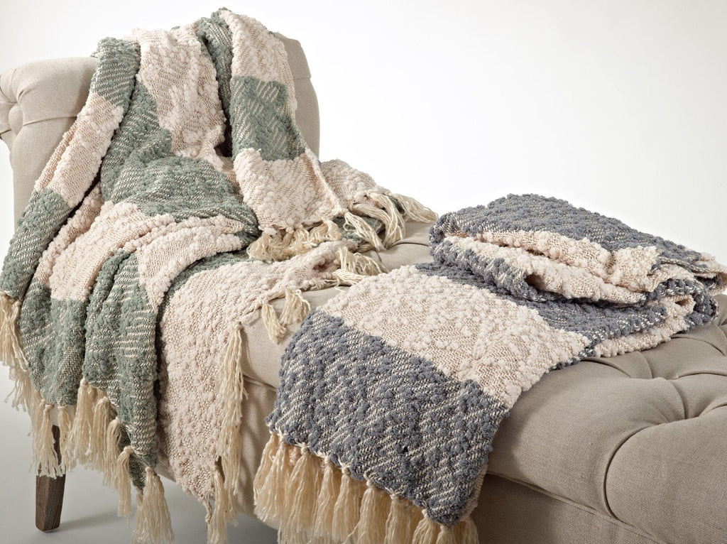 Nubby Design Striped Throw