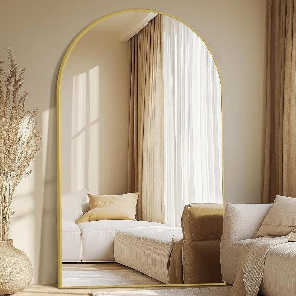 Arched Full Length Gold Mirror