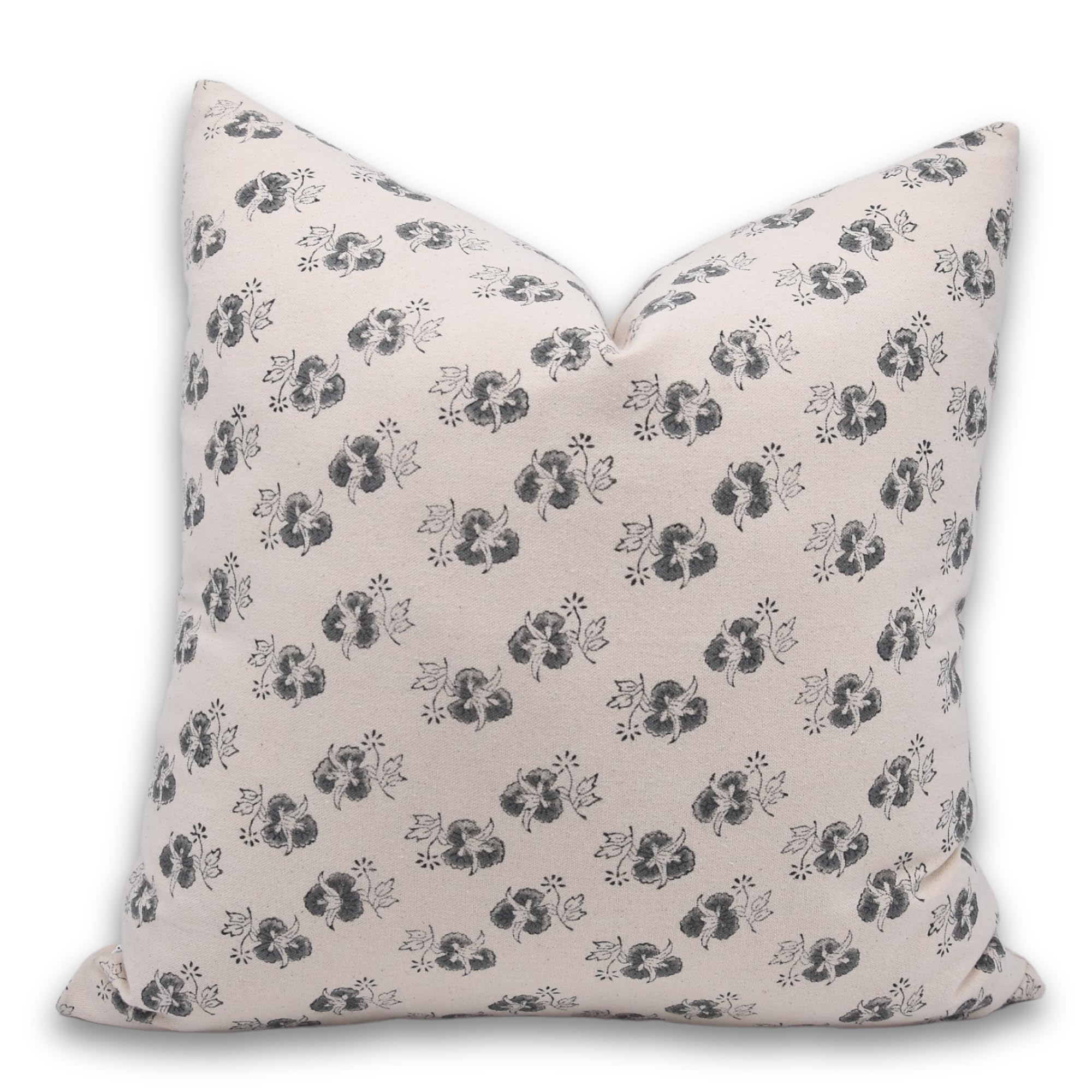 Block Print Duck Canvas 16x16 Pillow Cover