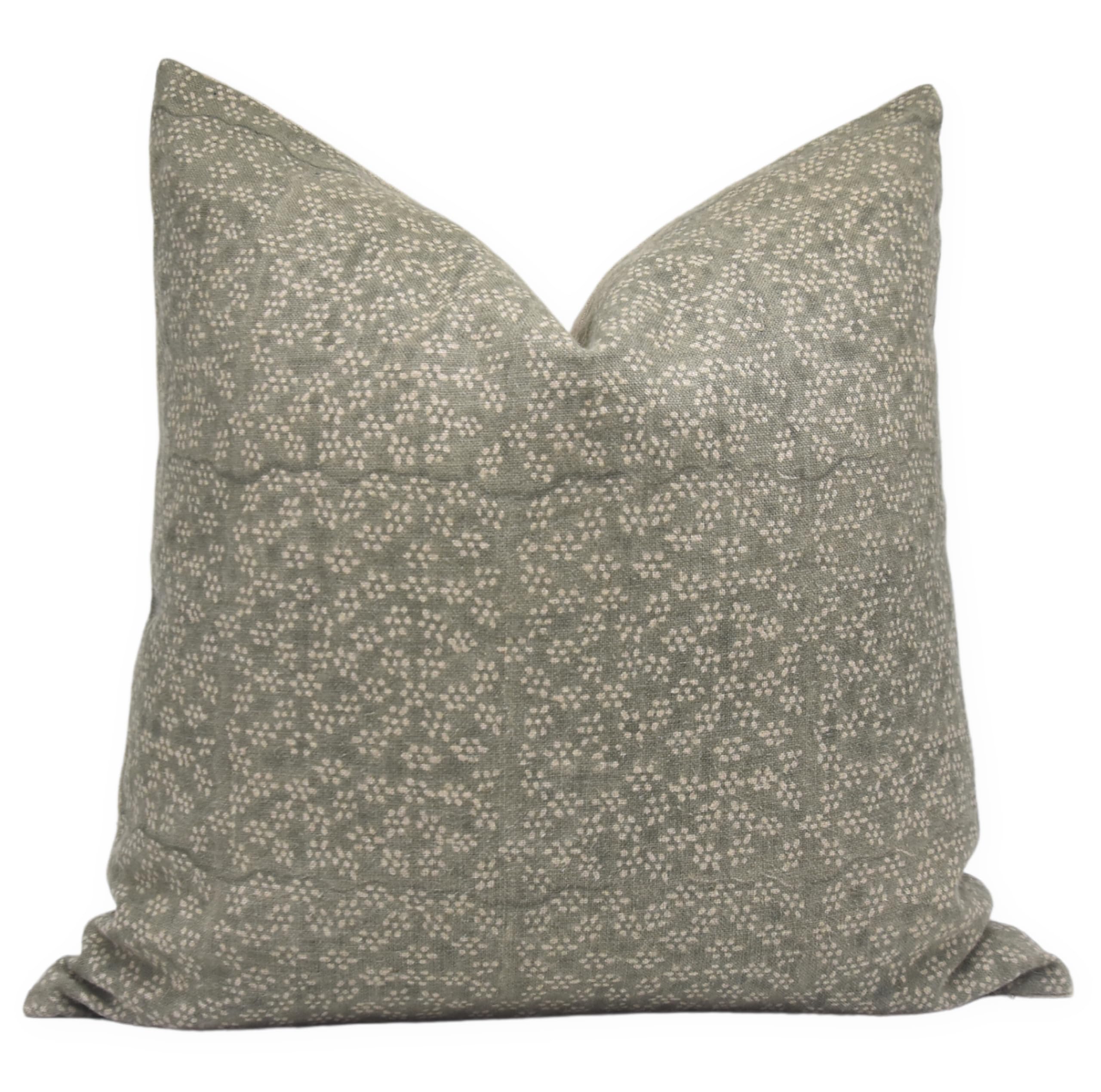 Block Print Thick Linen 14x36 Pillow Cover
