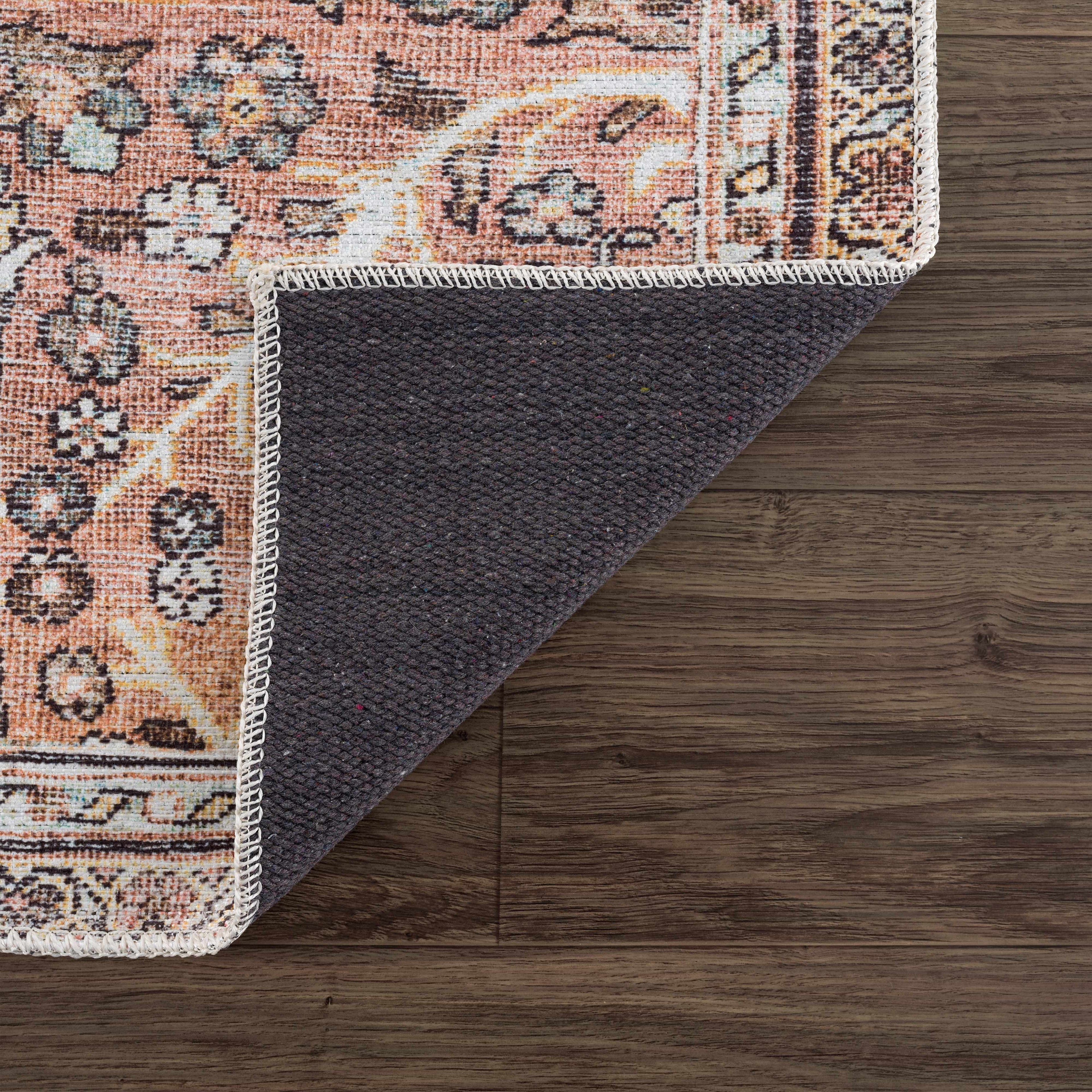 Flat Pile Urpi Red Washable Rug - Clearance