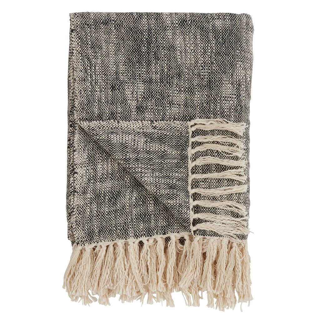 Black Tassel 100% Cotton Throw