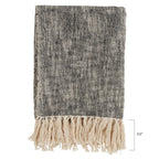 Black Tassel 100% Cotton Throw