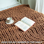 Chunky Knit Blanket - Brown