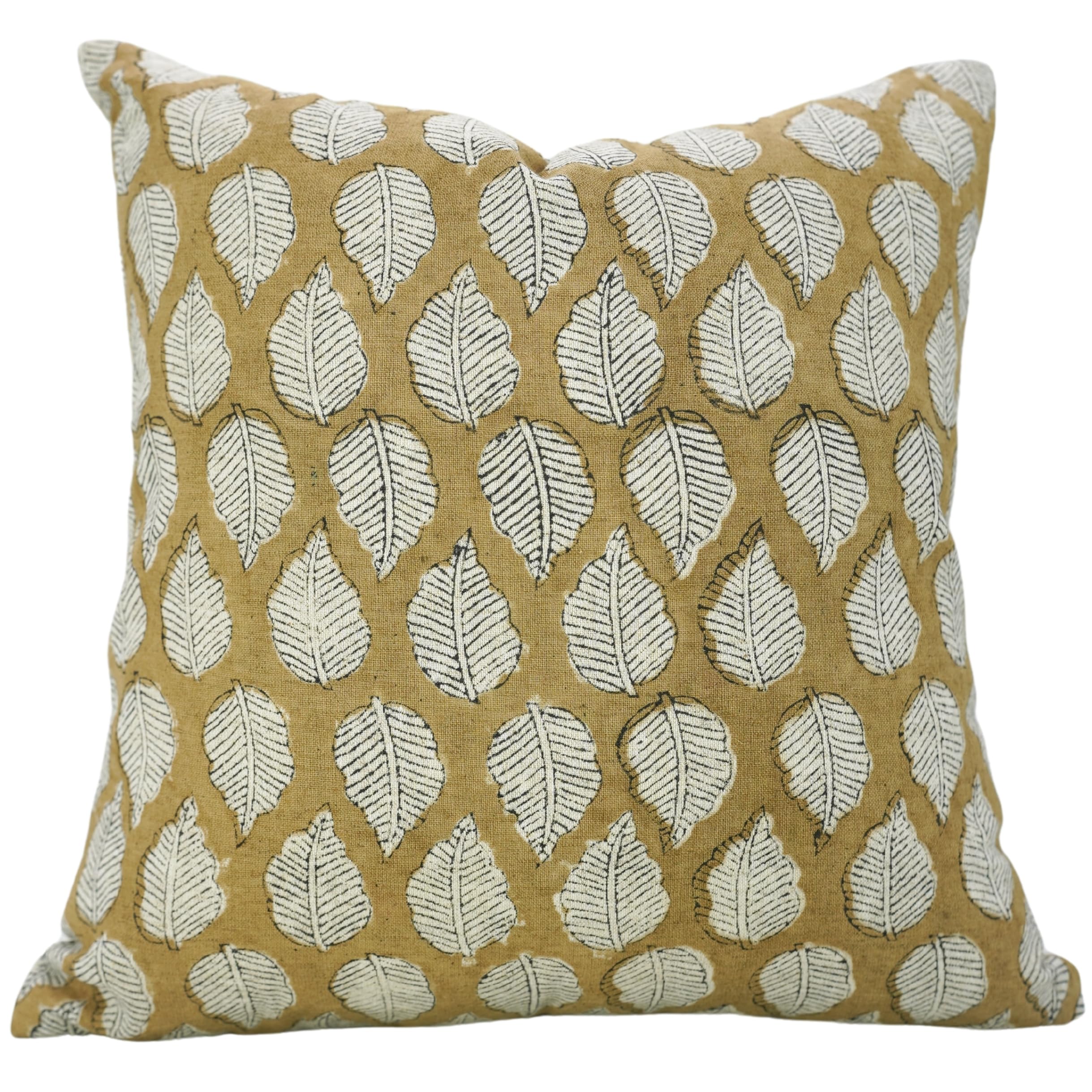 Block Print Viscose Linen 20x20 Pillow Cover