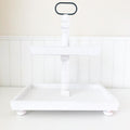 Foundations Decor Tiered Tray – Distressed White Rectangle 15"