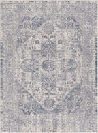 Peeta Gray Blue Medallion Area Rug