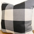 Black and White Large Buffalo Pillow Cover