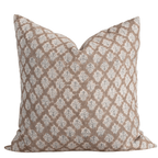 Liora Floral Block Printed Pillow Cover | Brown