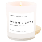 Warm and Cozy Soy Candle - White Jar - 11 oz