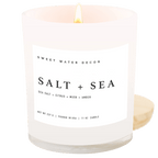 Salt and Sea Soy Candle - White Jar - 11 oz