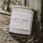 Salt and Sea Soy Candle - White Jar - 11 oz