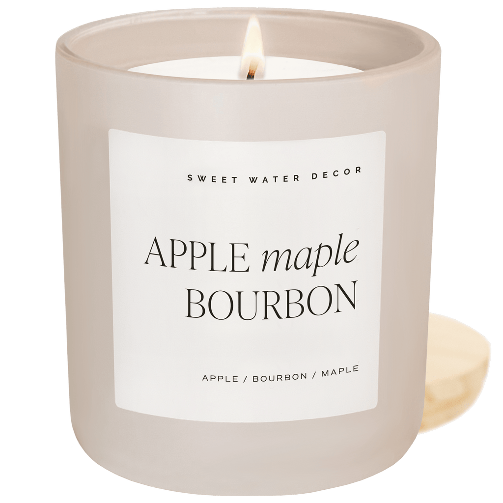Apple Maple Bourbon Soy Candle - Tan Matte Jar - 15 oz