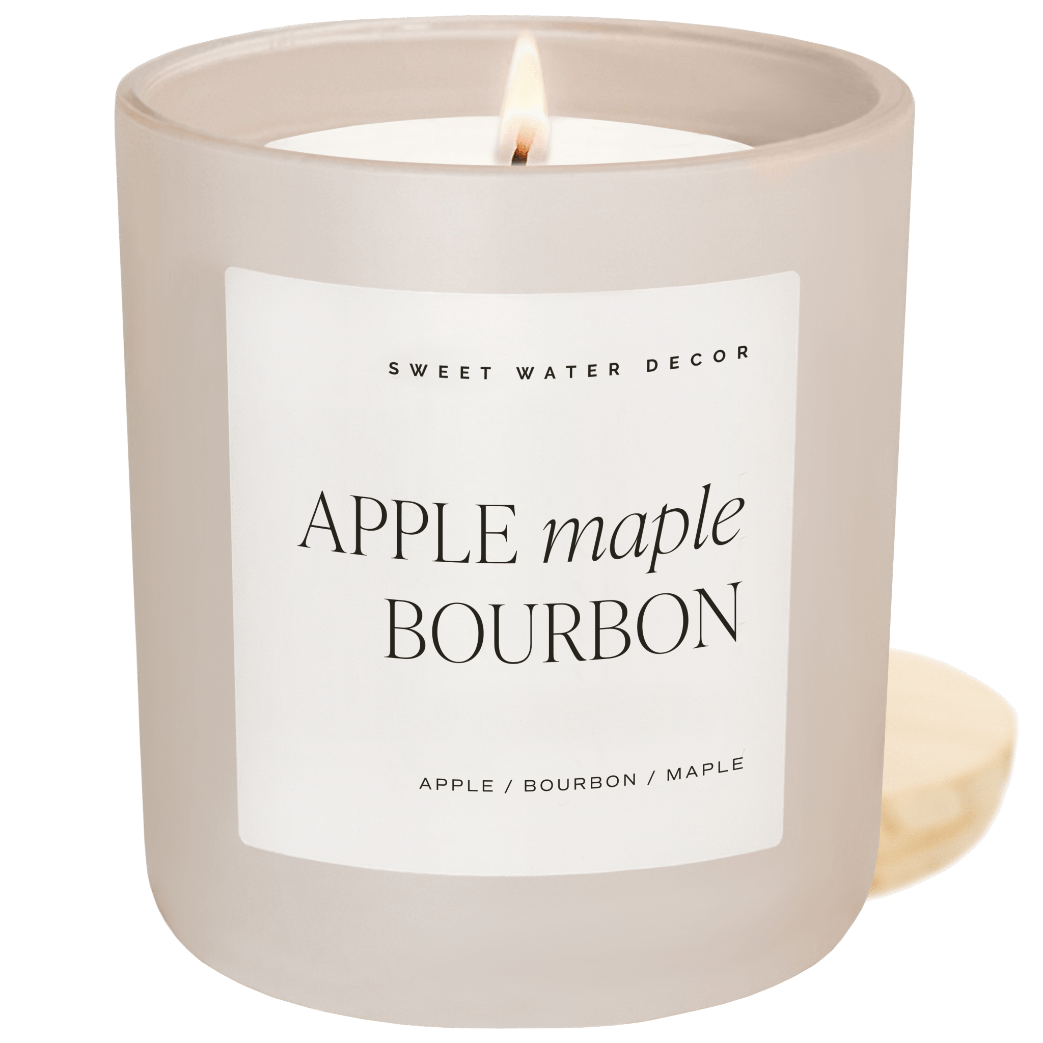 Apple Maple Bourbon Soy Candle - Tan Matte Jar - 15 oz