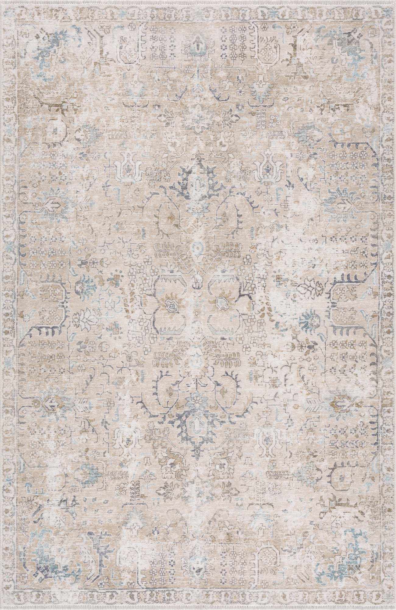 Beige Holi Washable Area Rug