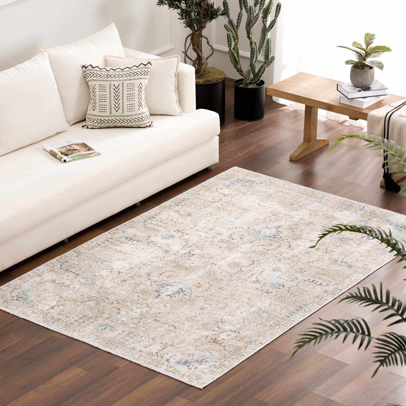 Beige Holi Washable Area Rug