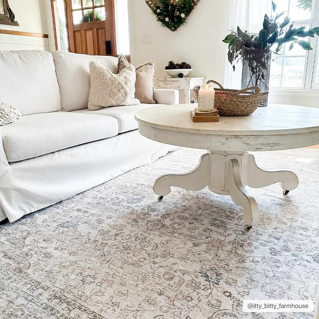 Cream Holi Washable Area Rug