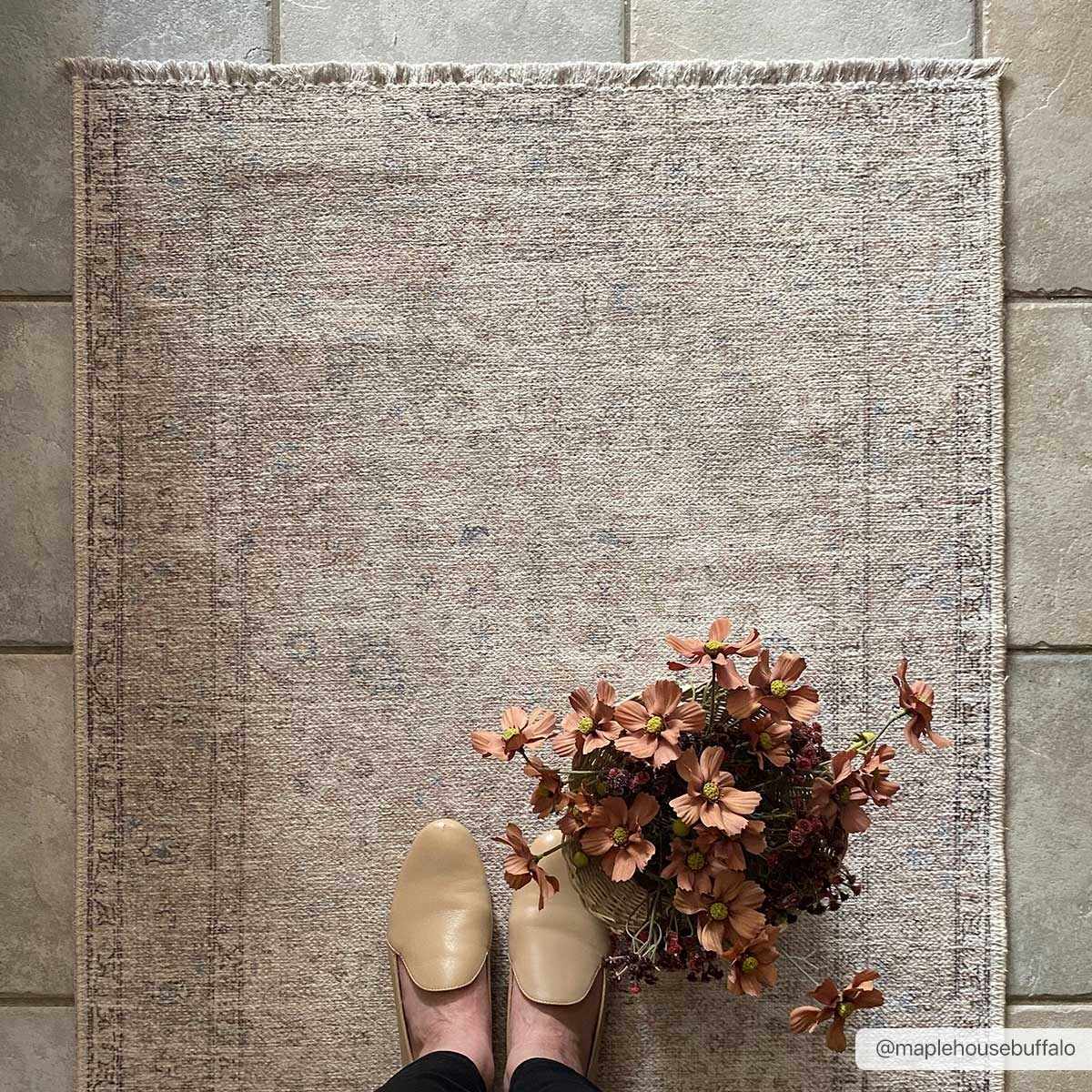 Cream Holi Washable Area Rug