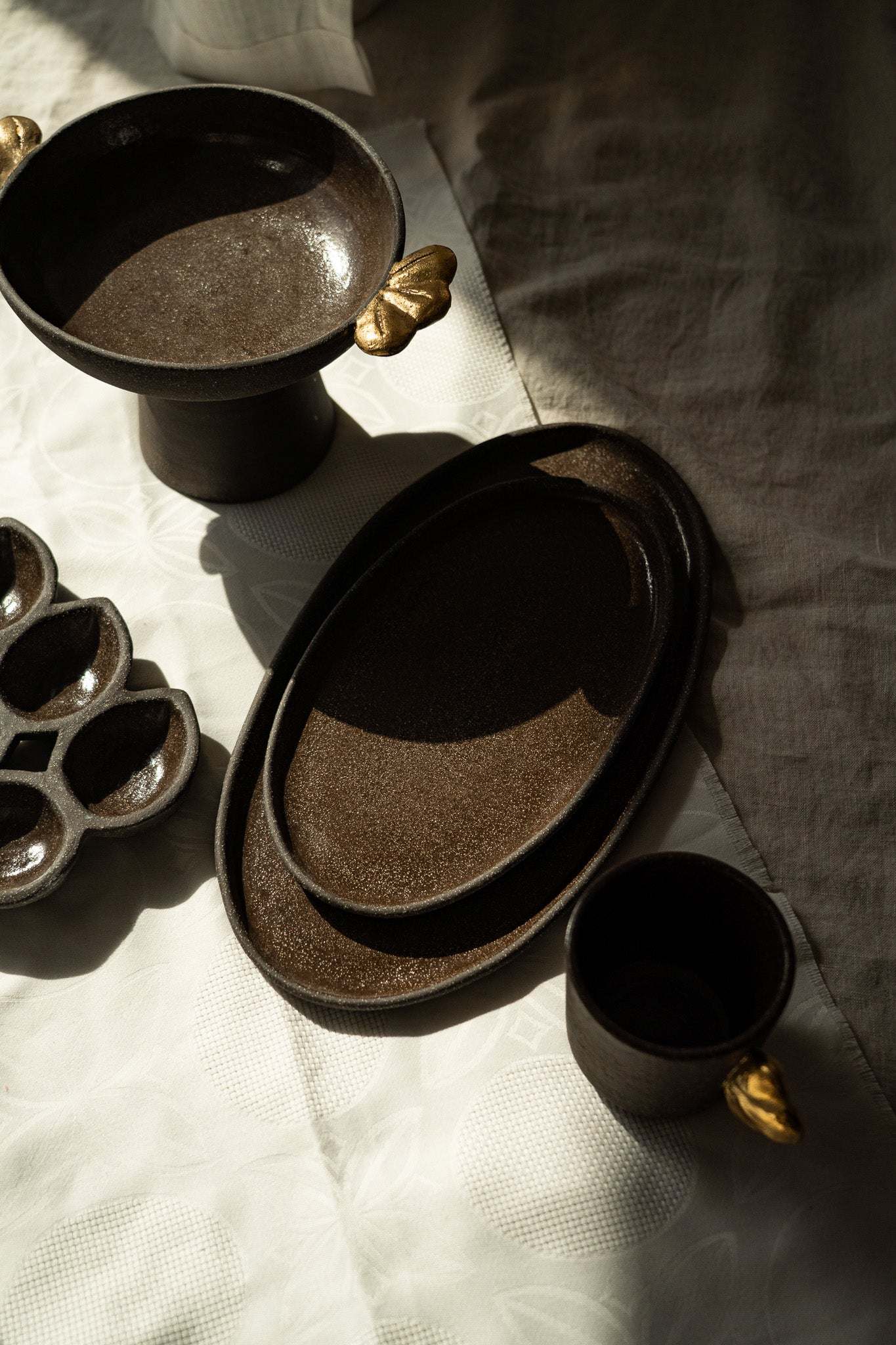 Handmade Oval Stoneware Serving Platter